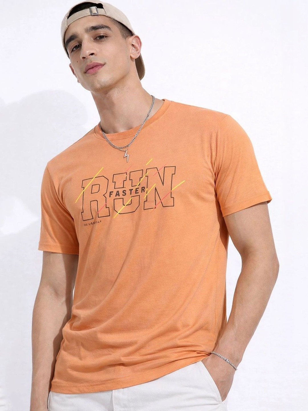 Klub Fox Men Printed Round Neck Cotton Tshirt