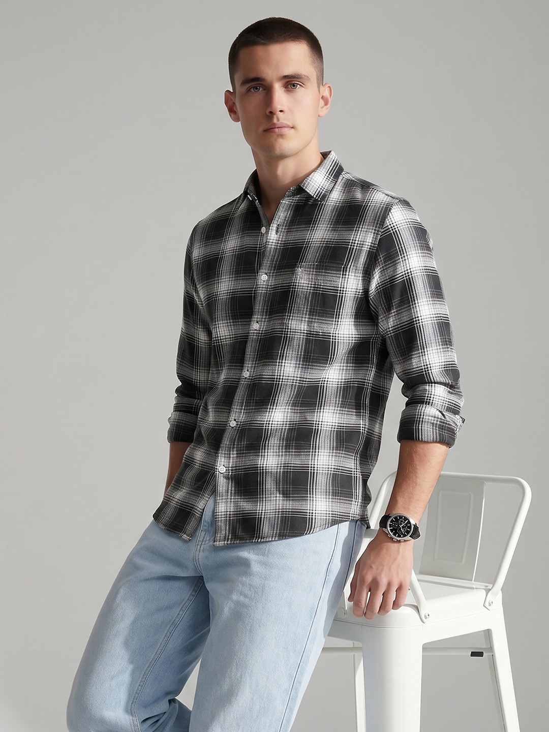 U.S. Polo Assn. Denim Co. Tartan Checked Pure Cotton Casual Shirt