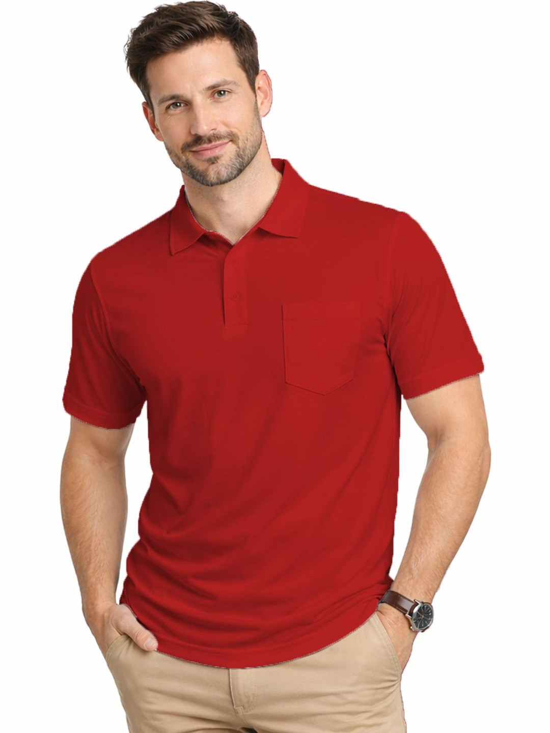 Peerless Wear Men Polo Collar Pockets T-shirt