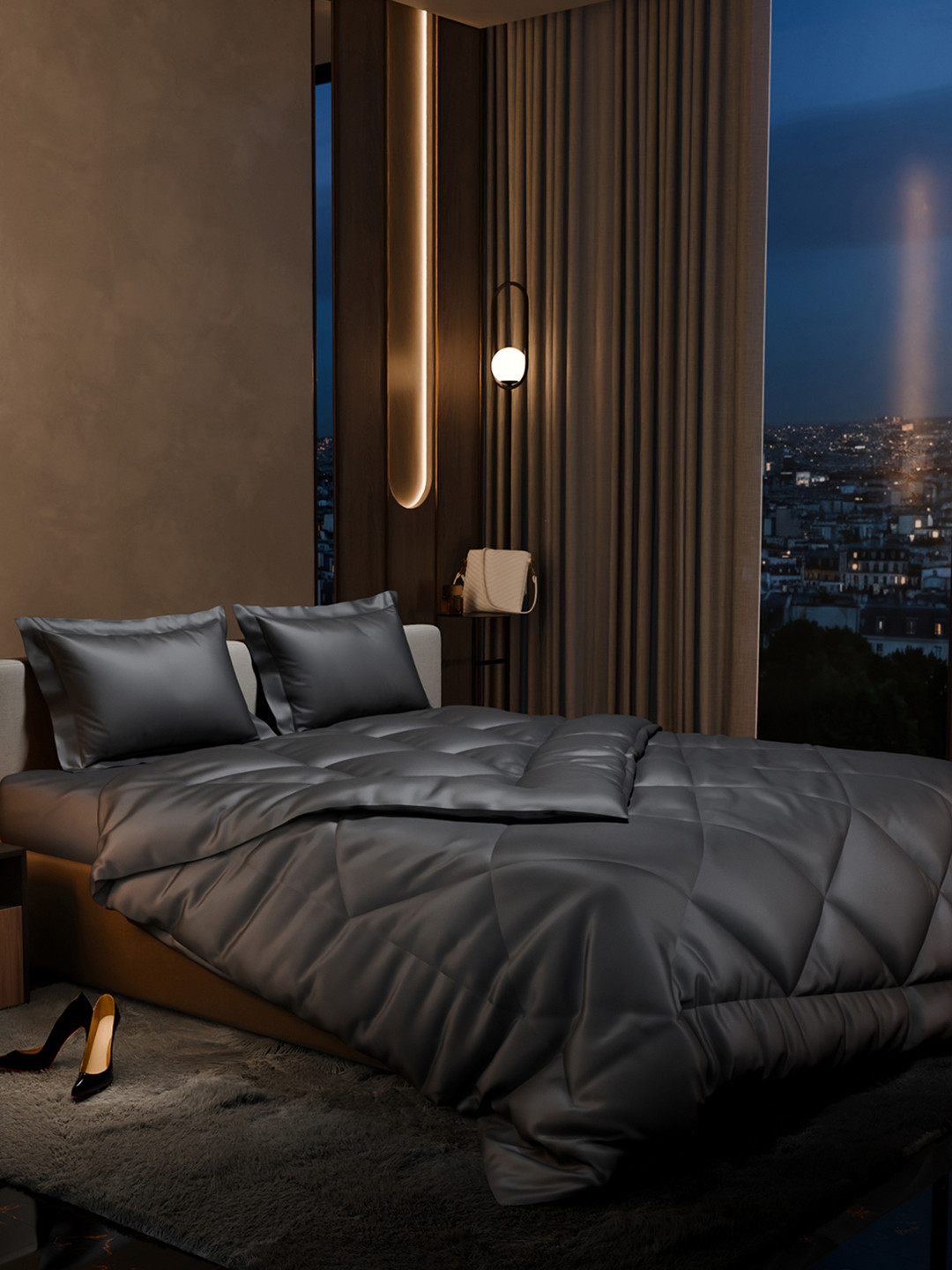 Stoa Paris Date Night Collection Twilight Embrace Quilted 150 GSM Double Comforter