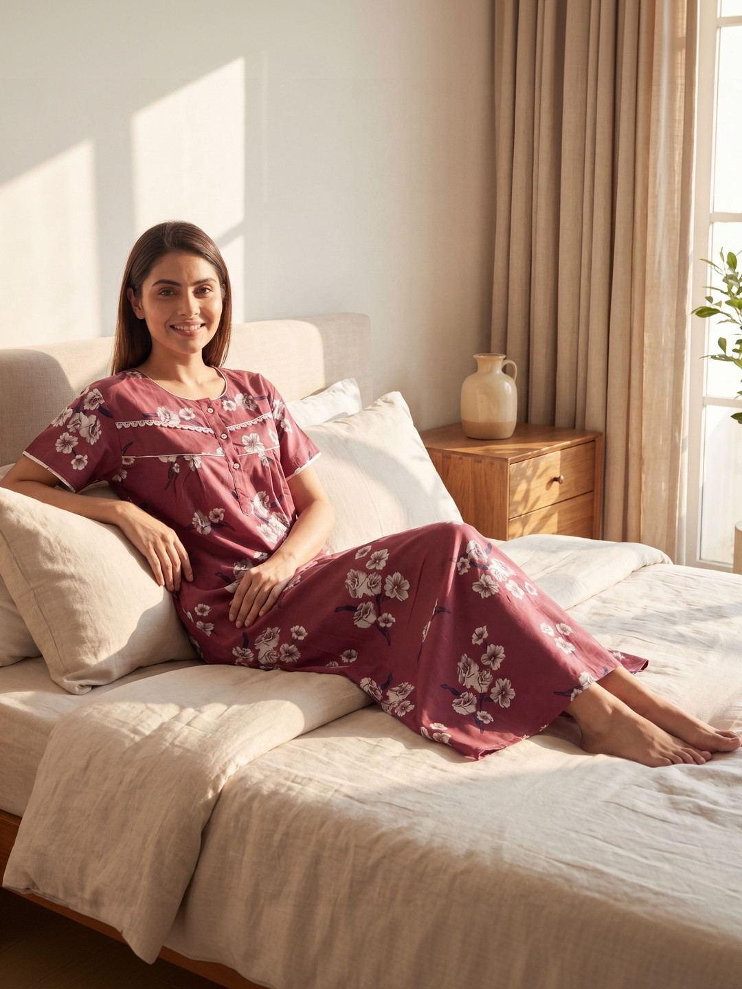 Vardhana Printed Maxi Nightdress