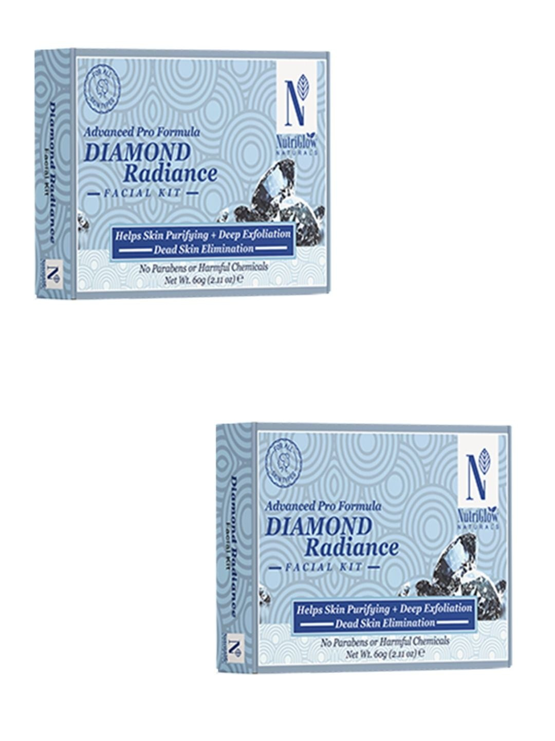 NutriGlow Set of 2 Diamond Radiance Facial Kit -60gm Each