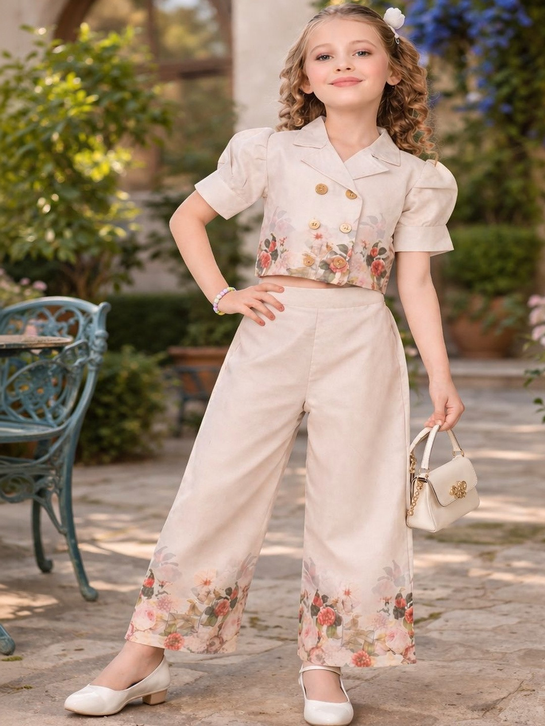 BLOOD PANTHER Girls Printed Top with Trousers