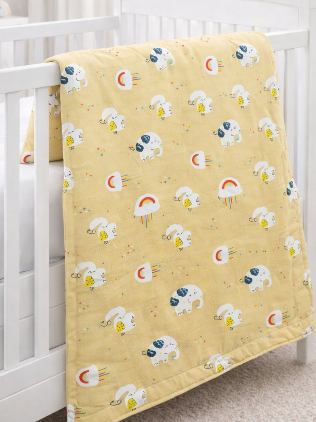 Florida Yellow & Yellow Cartoon Characters AC Room Dohar