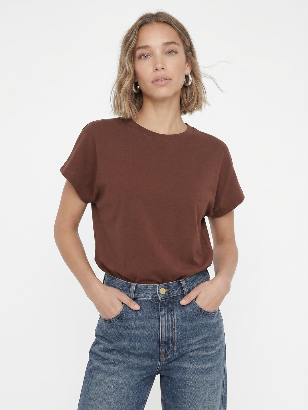 MANGO Extended Sleeves Pure Cotton T-shirt