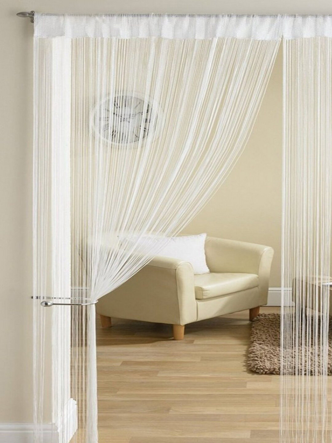 Homefab India 2 Pieces White Sheer Door Curtain