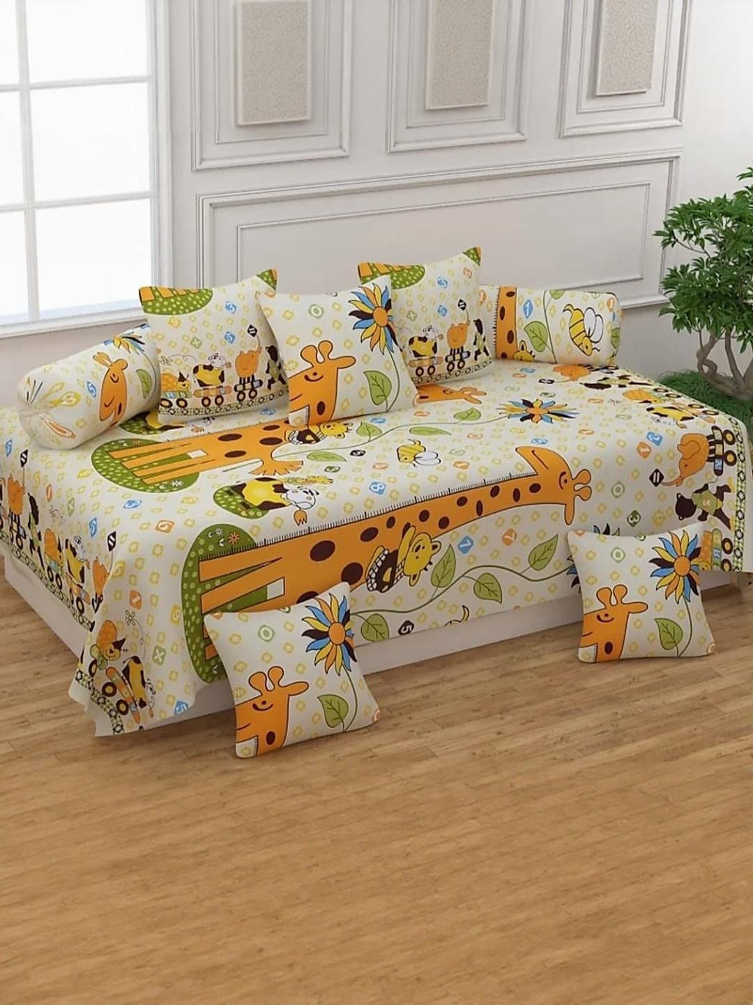 WELLNEST Set Of 8 Microfiber Diwan Set