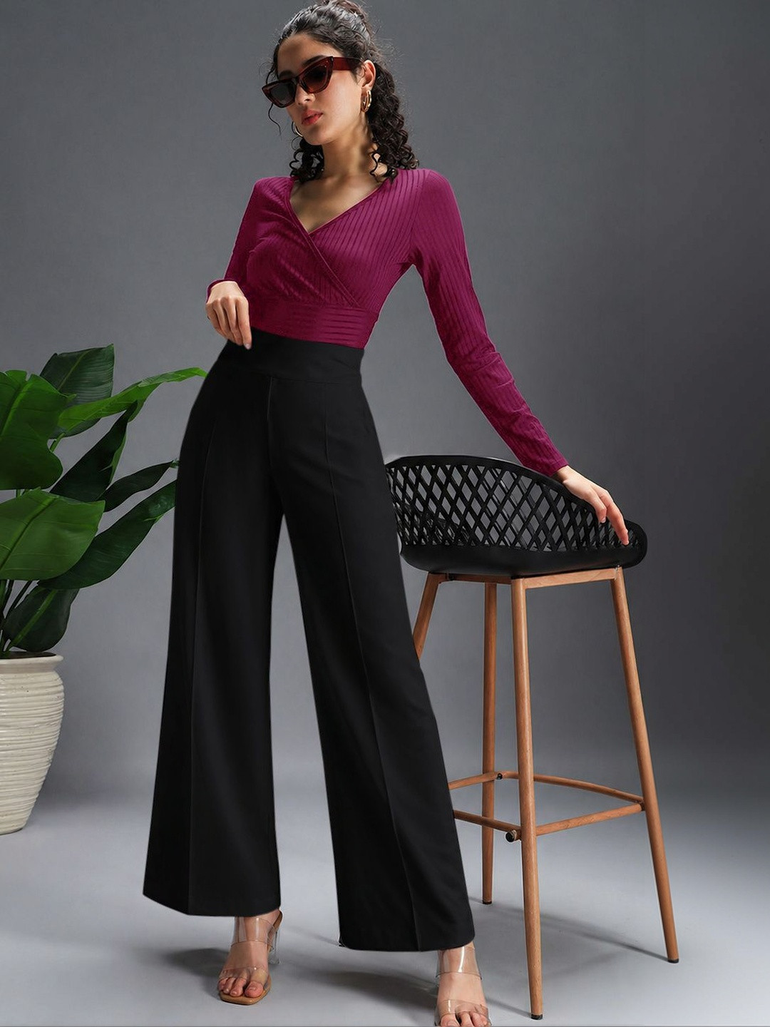 R.Code by The Roadster Life Co. Women Relaxed Easy Wash Trousers
