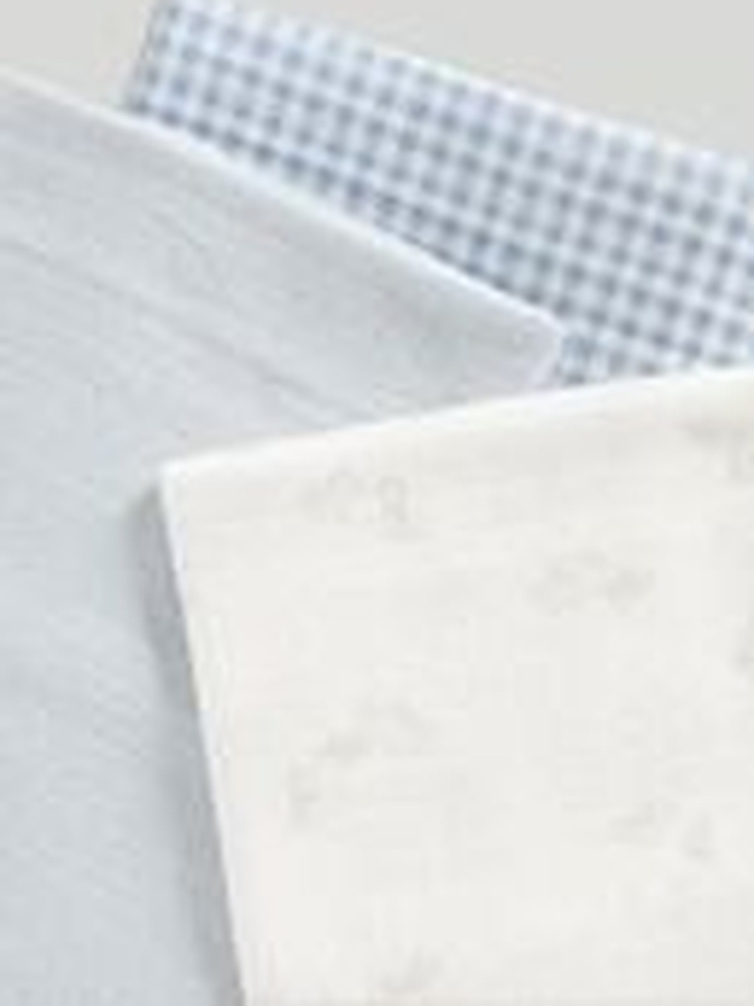 mothercare White & Blue Set of 3 Checked Blanket