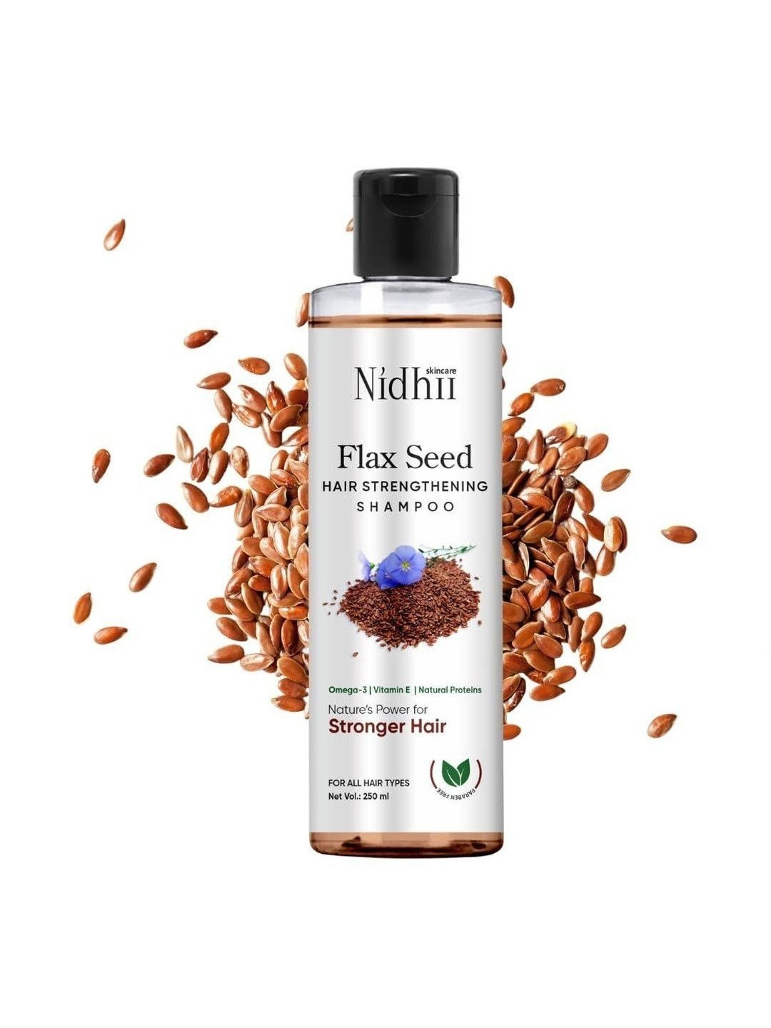 Nidhii Skincare Flax Seed Hair Strengthening Shampoo - 250 ml