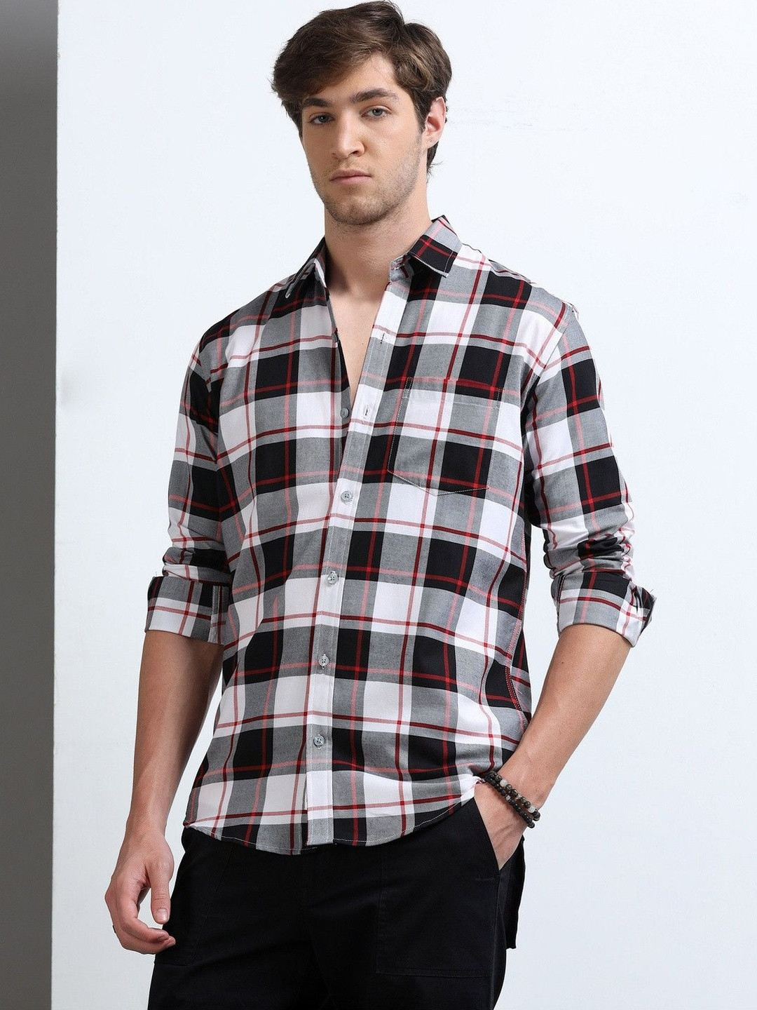 MOHICANS Men Regular Fit Tartan Checks Casual Shirt