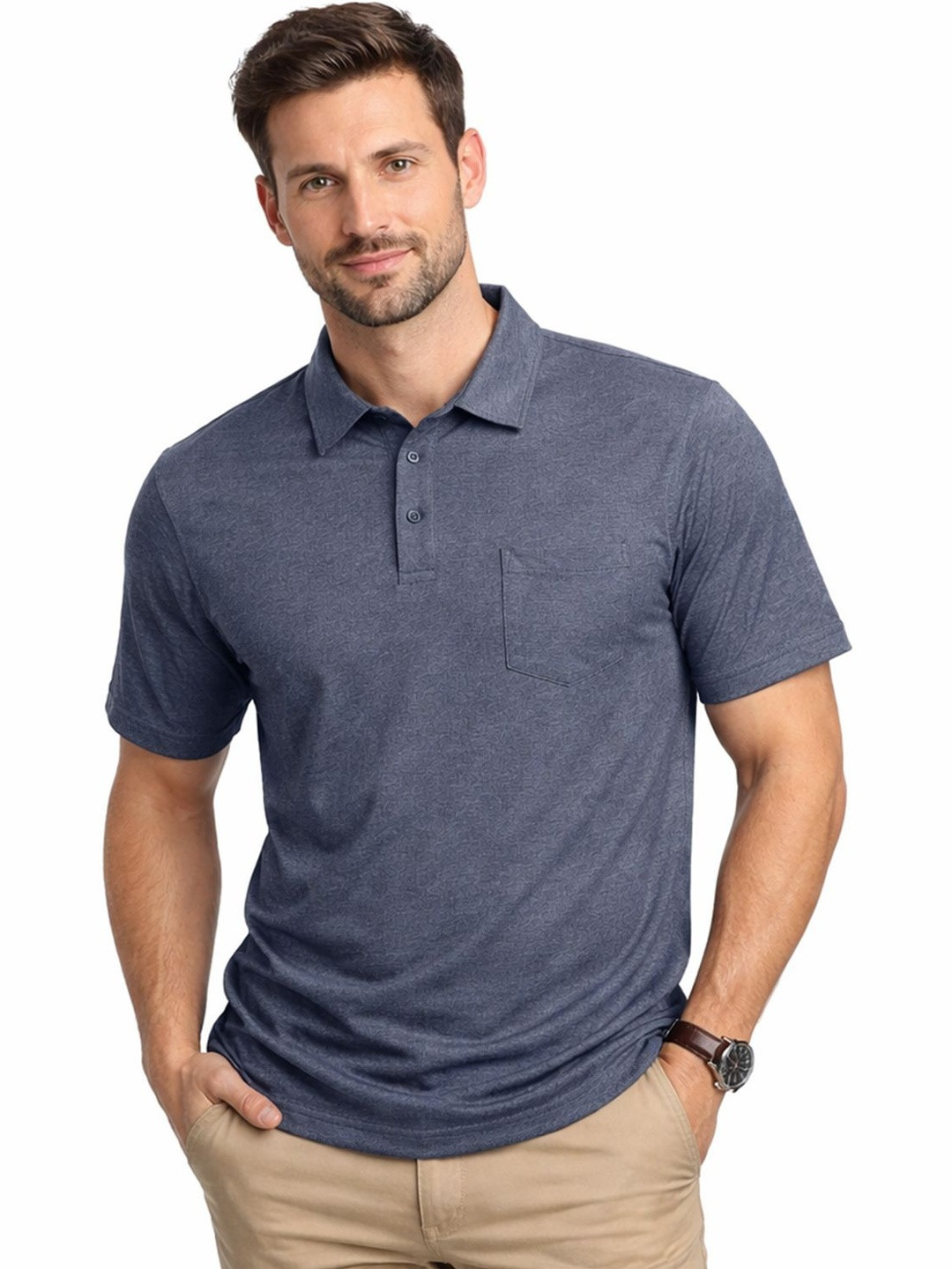 Peerless Wear Men Polo Collar Pockets T-shirt