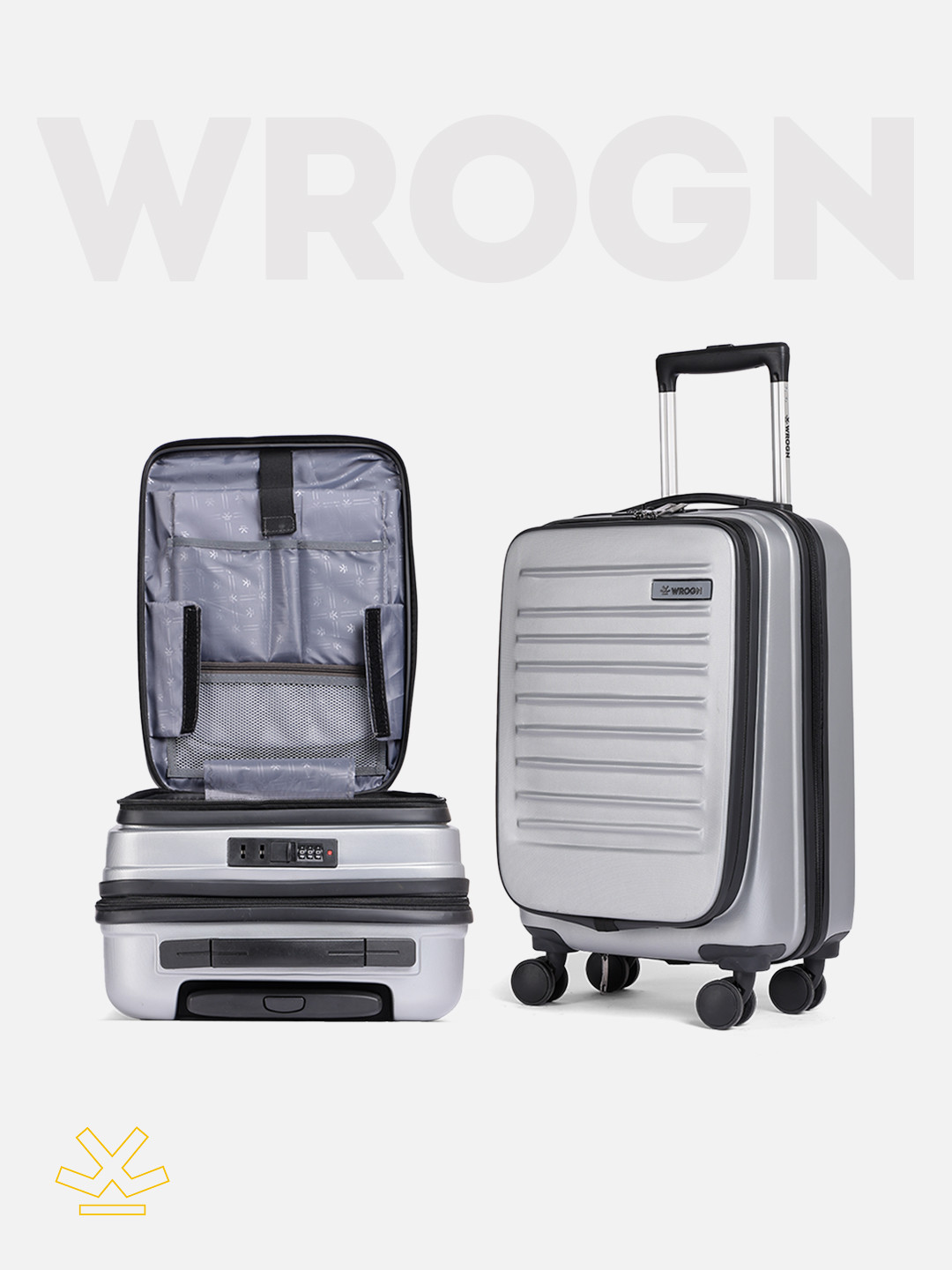 WRONG Textured Hard Cabin Suitcase Trolley Bag- 50L
