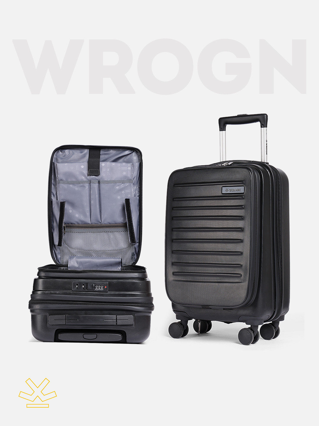 WRONG Textured Hard Cabin Suitcase Trolley Bag- 50L