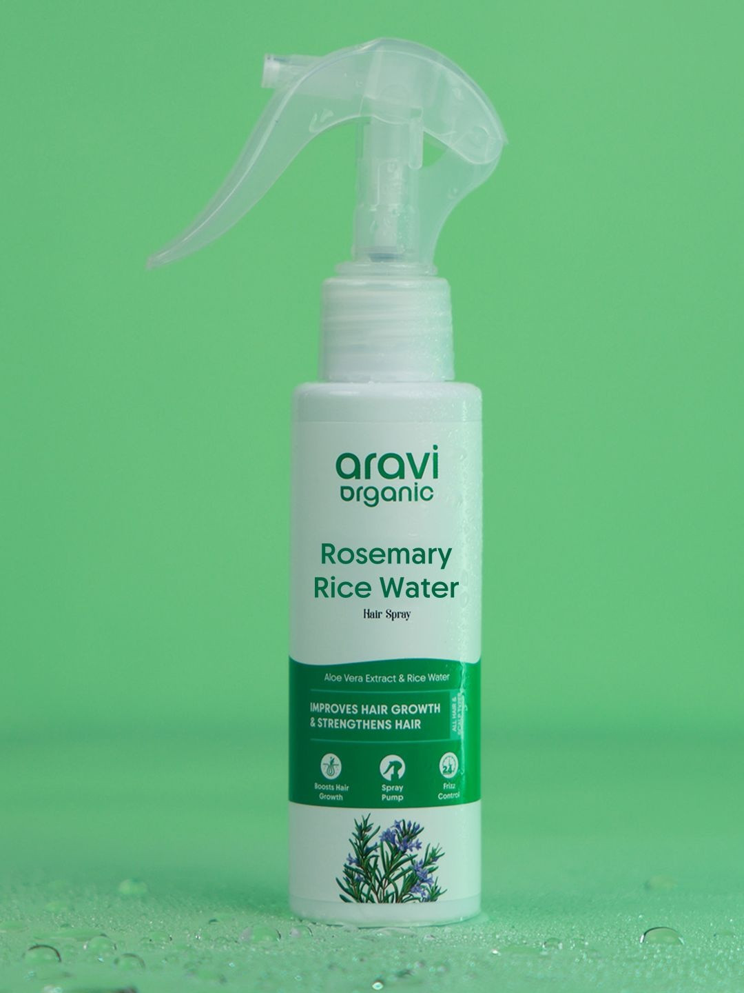 Aravi Organic Rosemary & Rice Water Spray for 3X Hair Growth & Hair Fall Control - 100ml