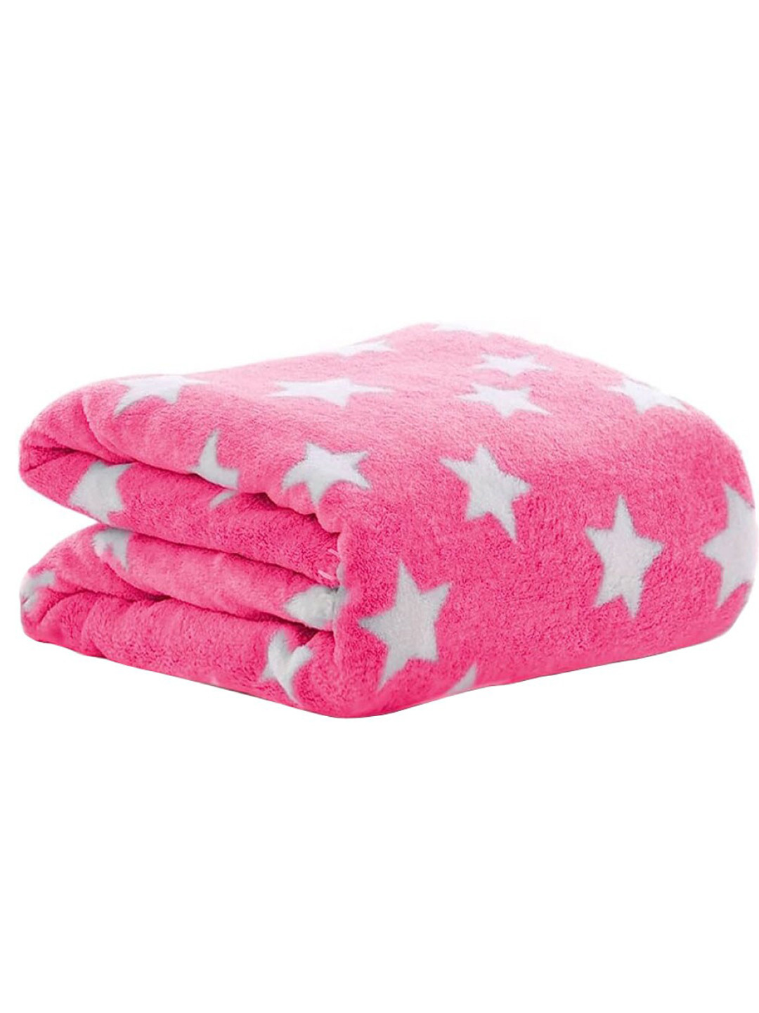 OyO Baby Infants Kids Pink & White Star Printed Ac Room Square Baby Blanket