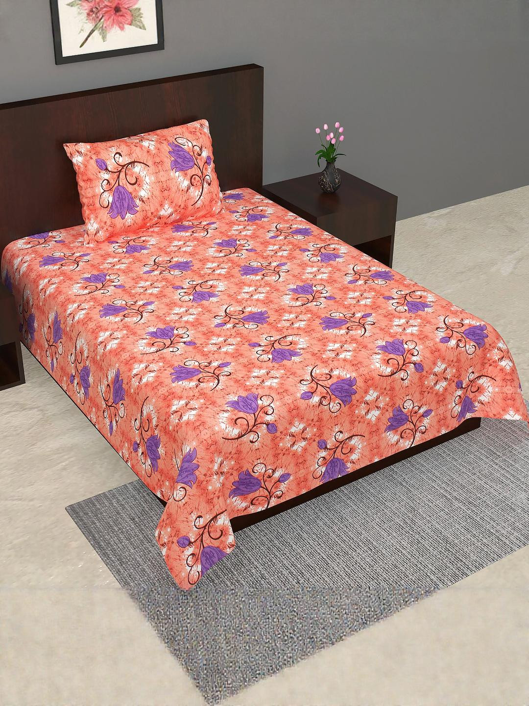 Jaipuri Printed Single Bed Bedsheet with Pillow Covers