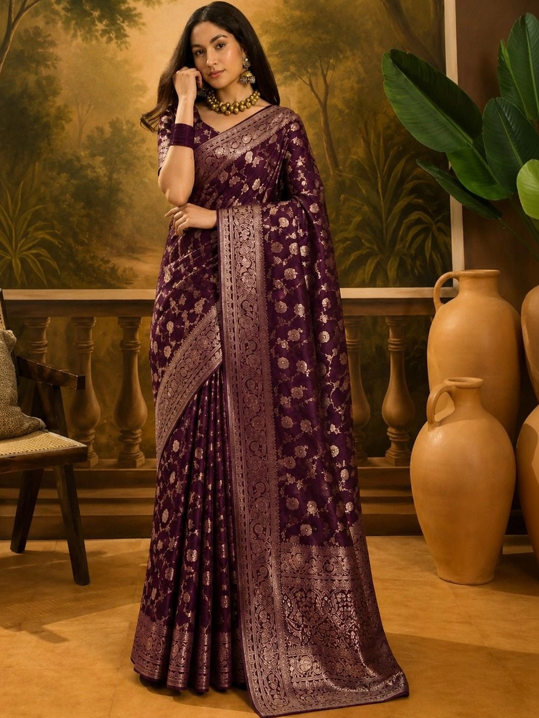 Moda Rapido Woven Design Zari Silk Blend Kanjeevaram Saree