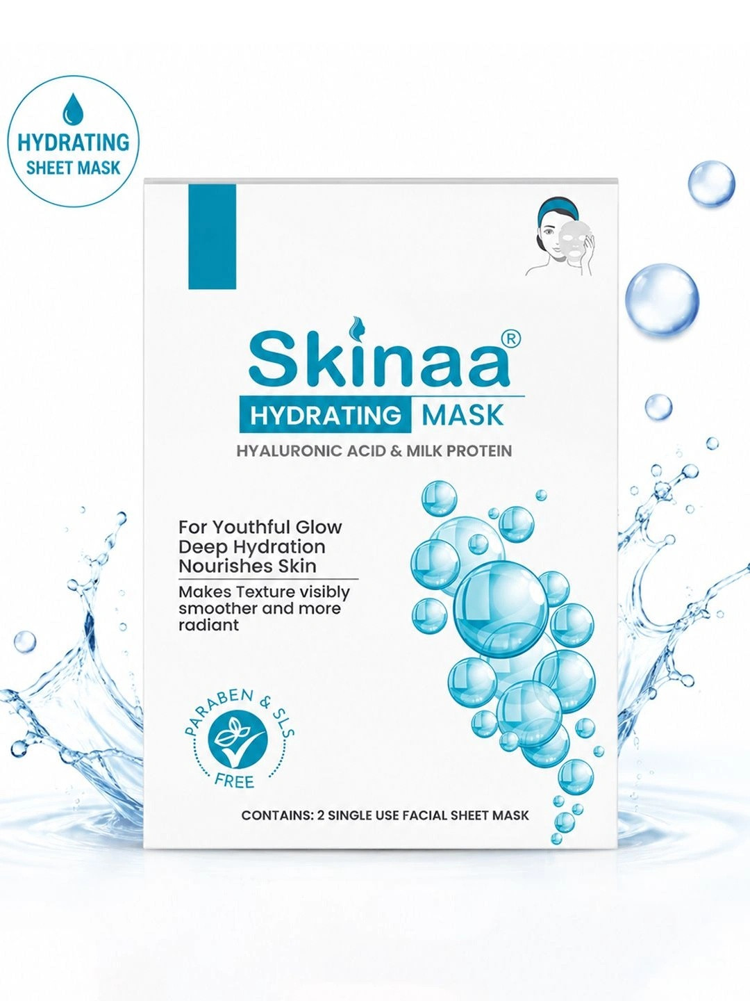 SKINAA Hydrating Sheet Mask For Smoother & Radiant Skin - 18g Each