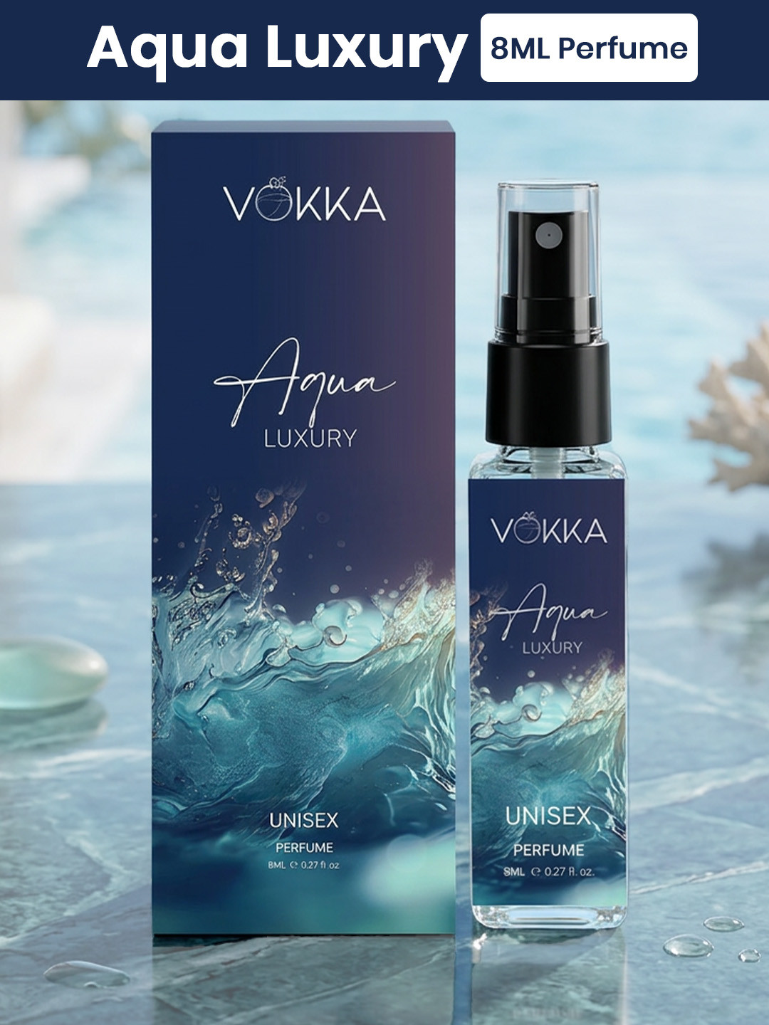 VOKKA Aqua Luxury Long Lasting Pocket Perfume - 8ml
