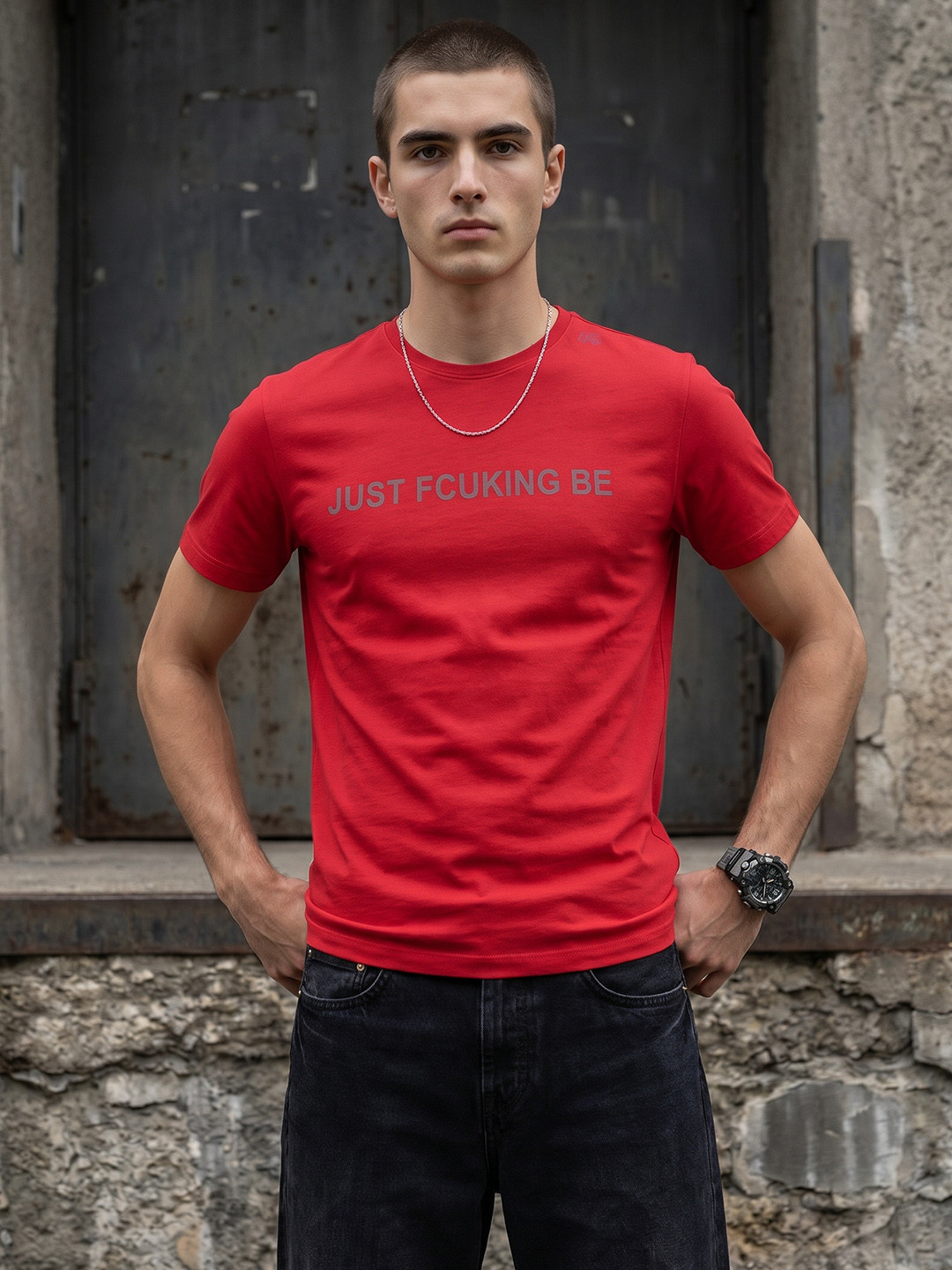 FCUK Typography Printed Pure Cotton T-shirt