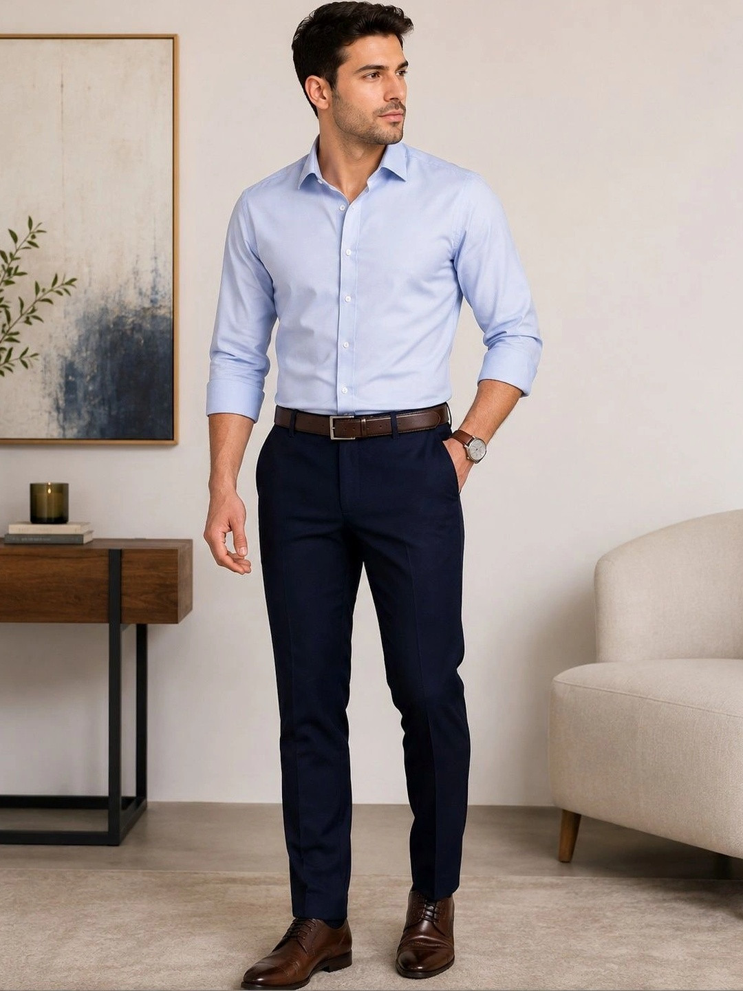 XENOR Men Pleated Trousers