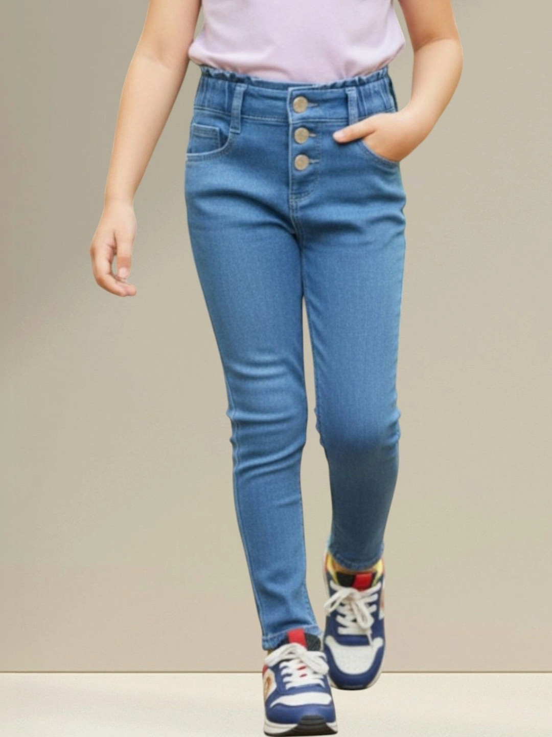 Iconic me Girls Skinny Fit High-Rise Jeans
