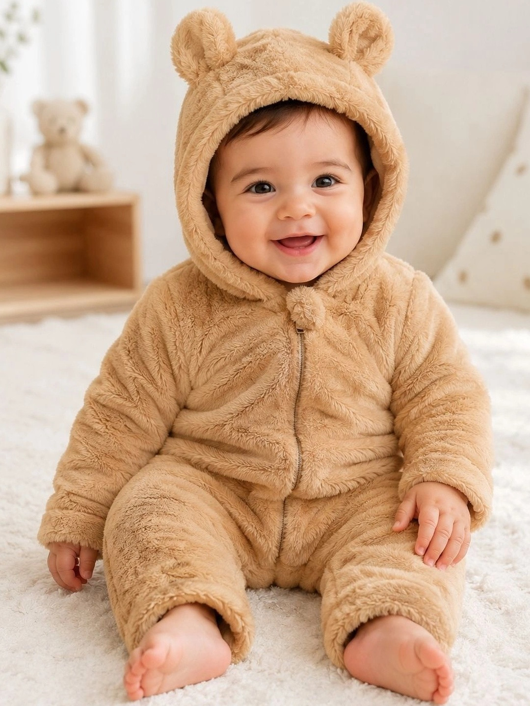 Cuddleloom Infant Boys Hooded Rompers