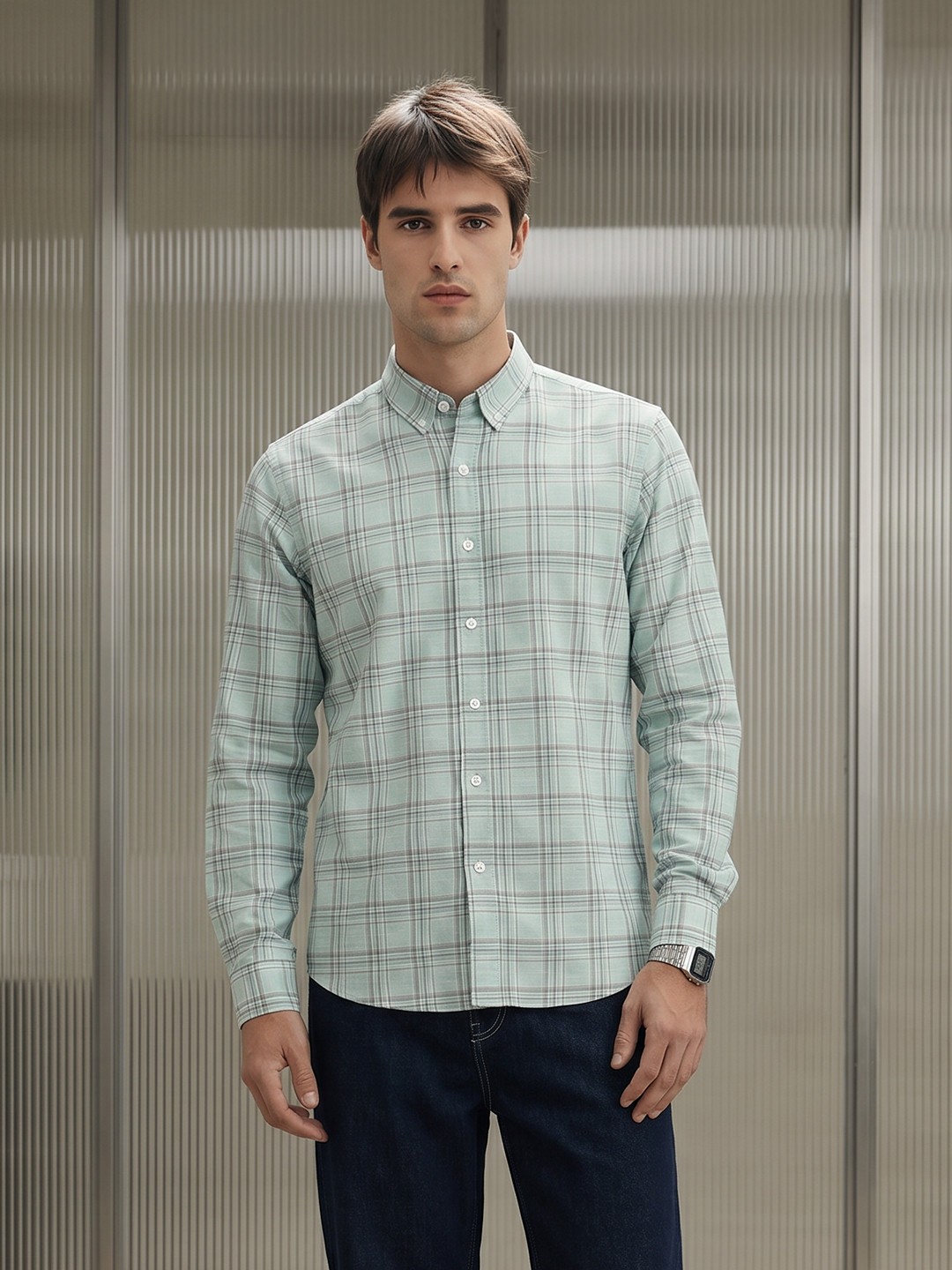 THE SHIRT CODE Checked Casual Shirt