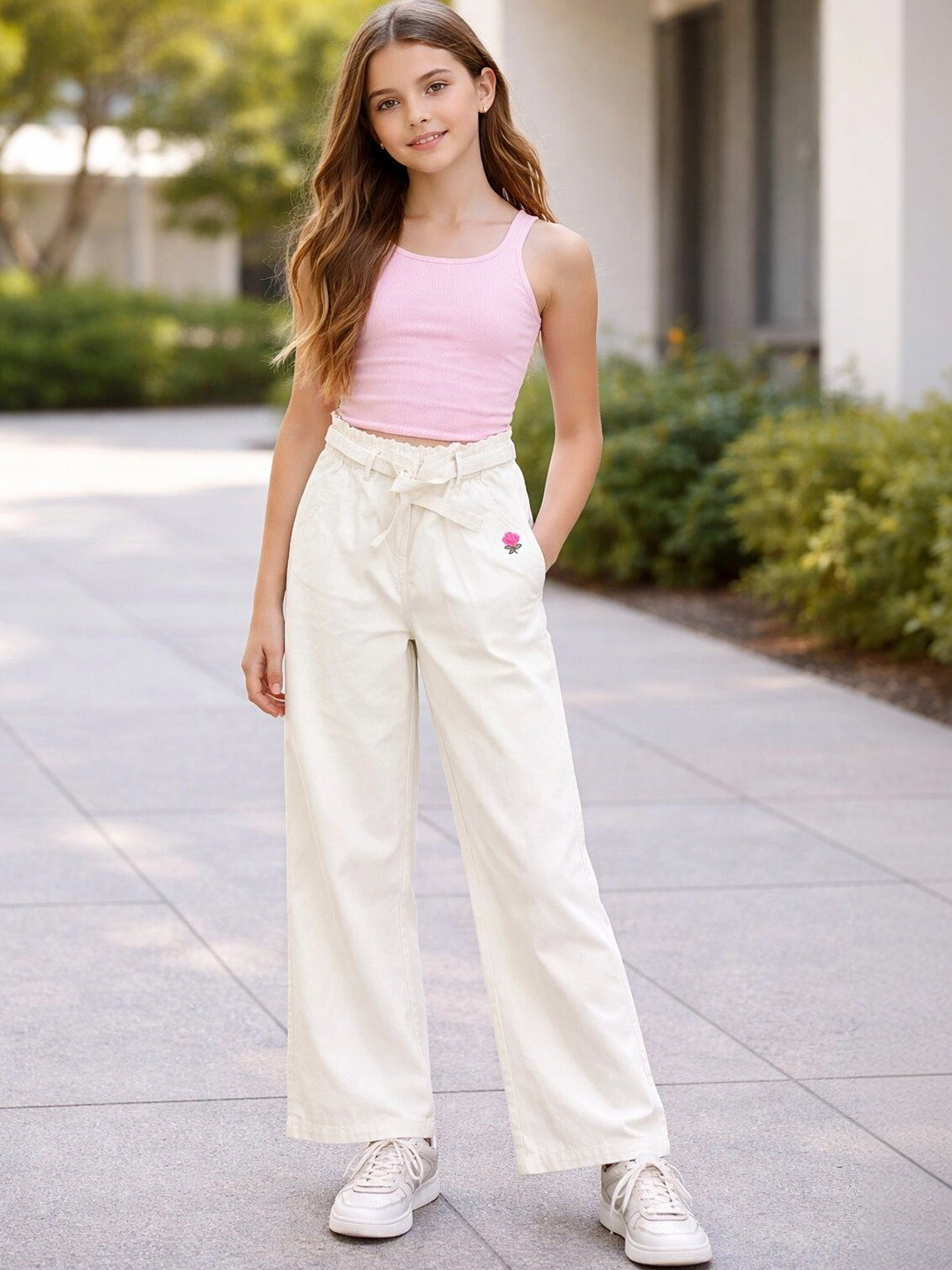 DENRO Girls Loose Fit Trousers