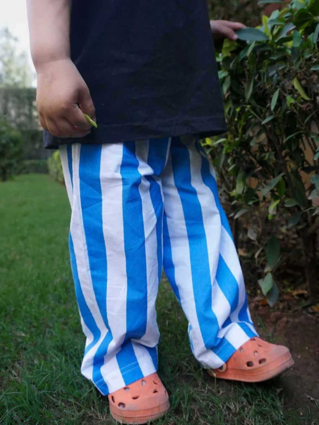 Gozi Kids Striped Cotton Mid-Rise Trousers