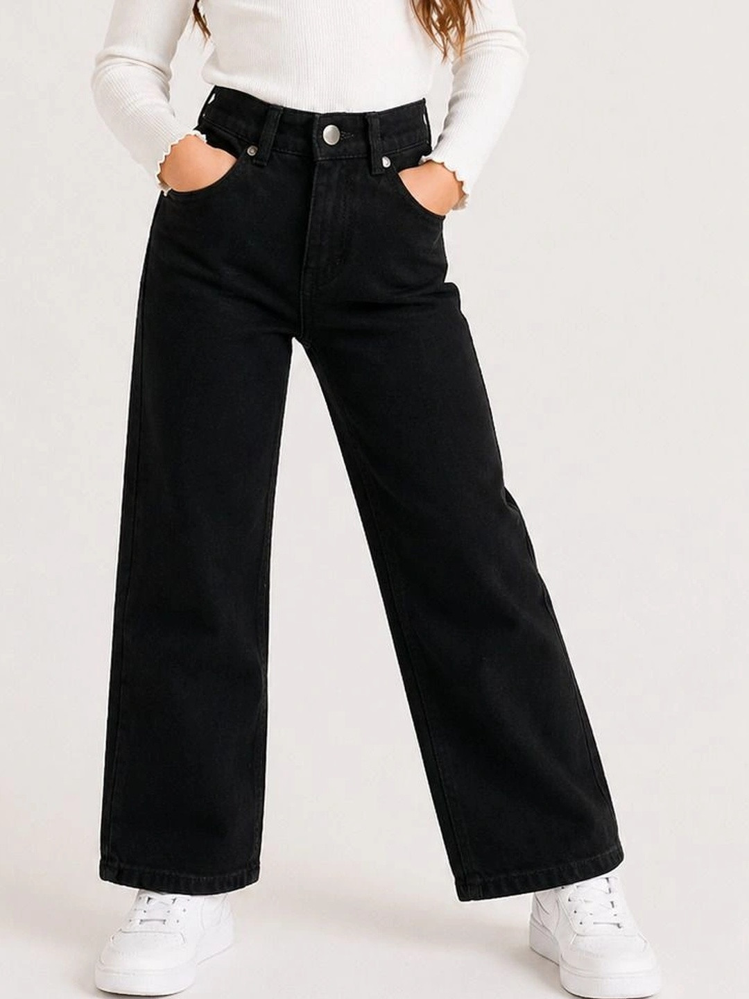 Iconic me Girls Wide Leg High-Rise Jeans