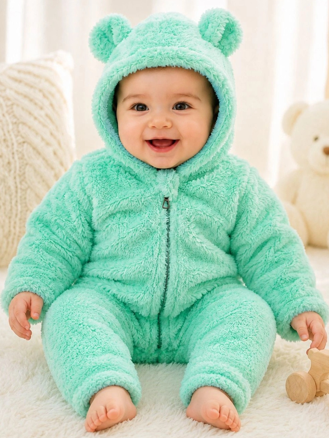 Cuddleloom Infant Boys Hooded Rompers