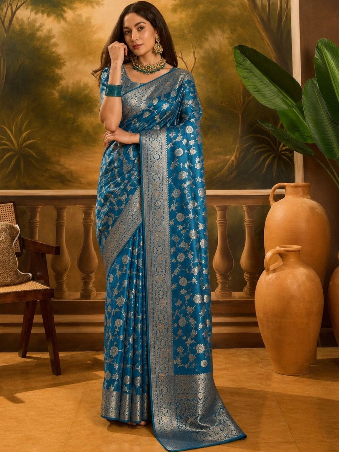 Moda Rapido Woven Design Zari Silk Blend Kanjeevaram Saree