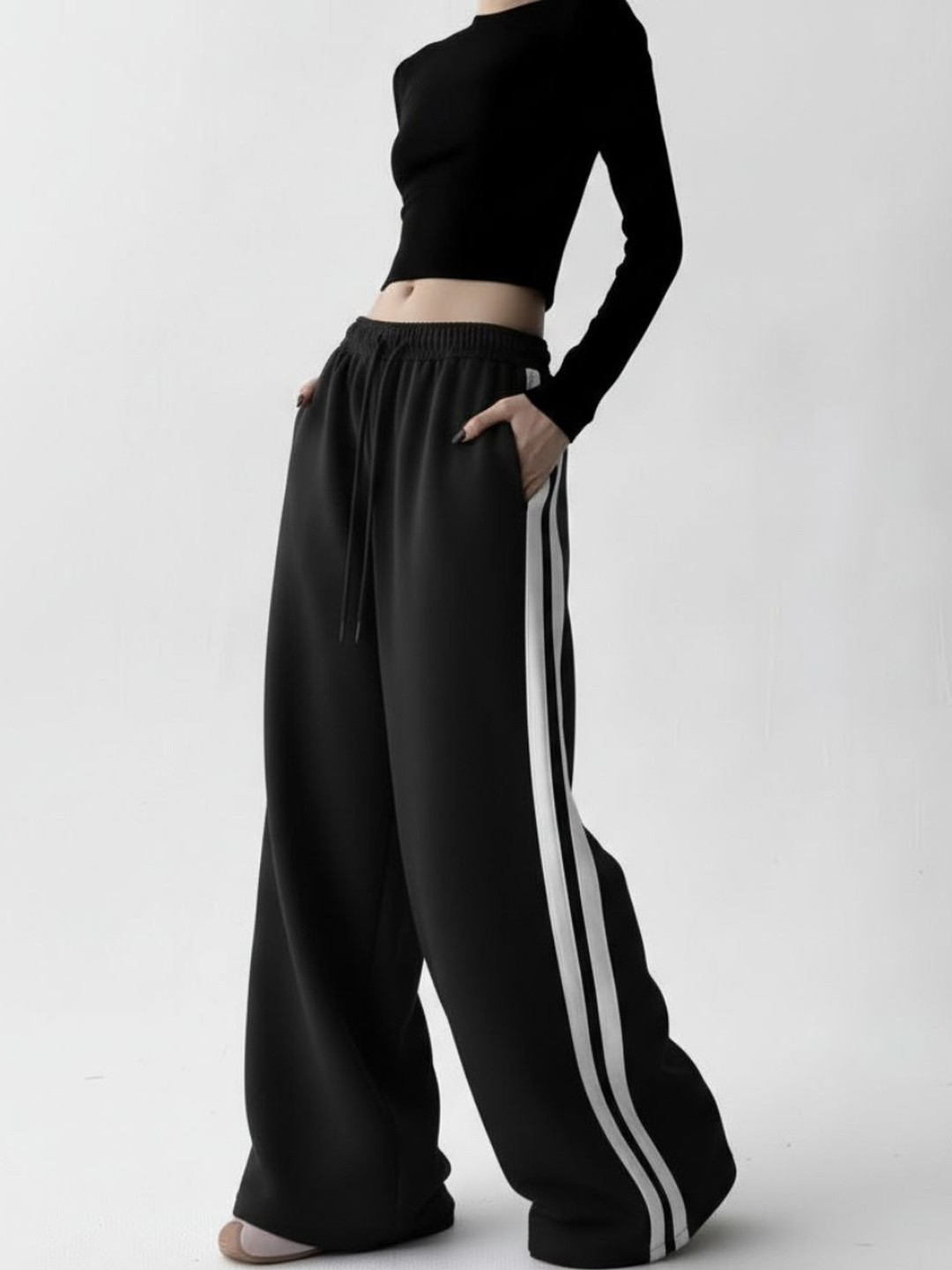 WARCOURT Women Relaxed Fit Colourblocked Running Track Pants