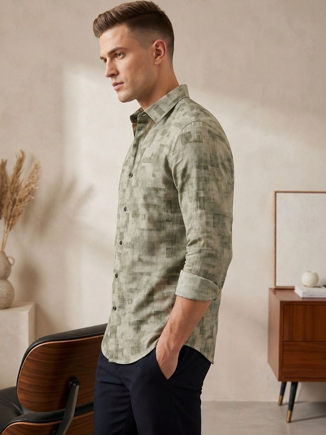 R.Code by The Roadster Life Co. Men Comfort Printed Casual Shirt