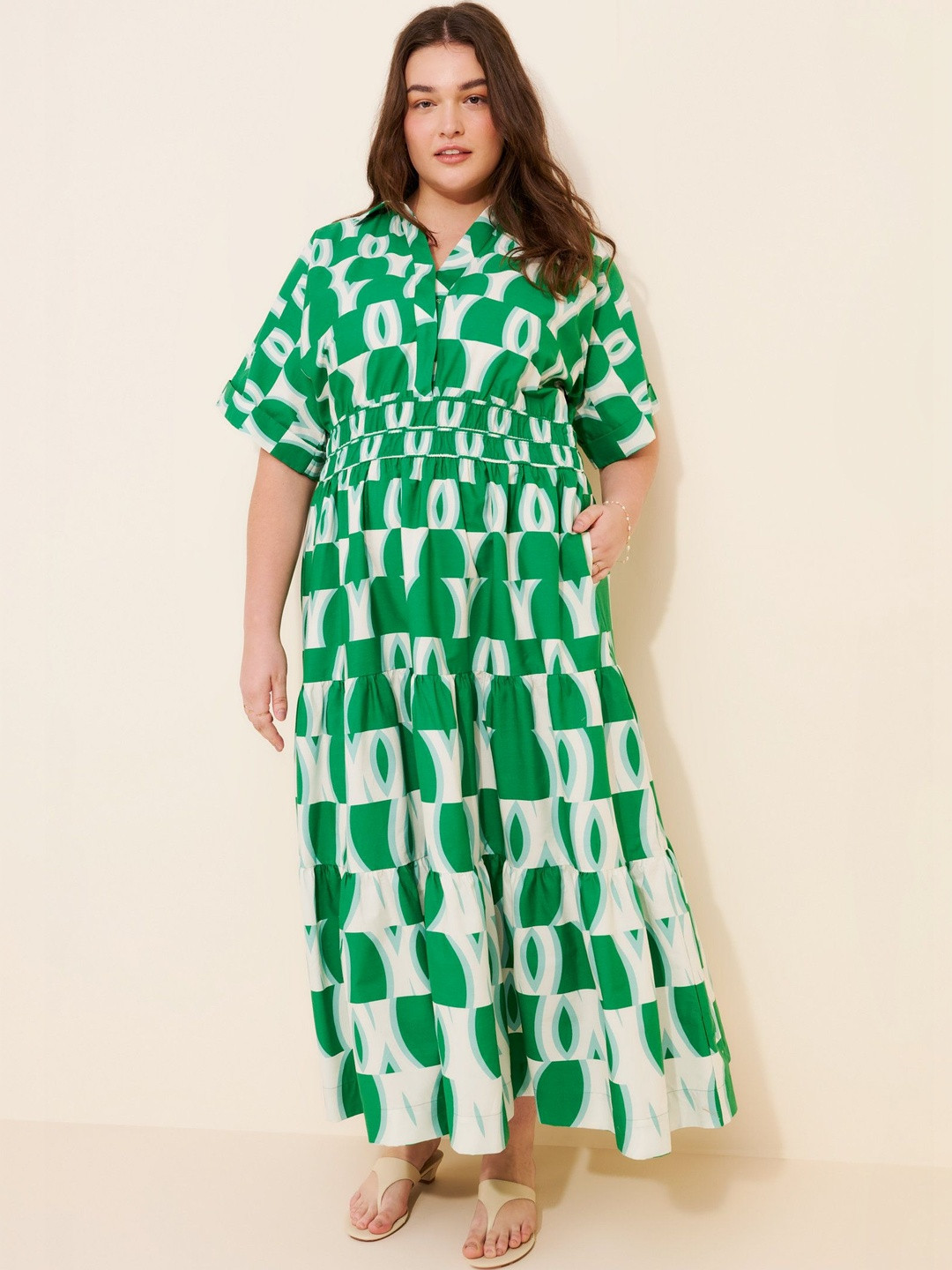 CORSICA Print A-Line Maxi Dress