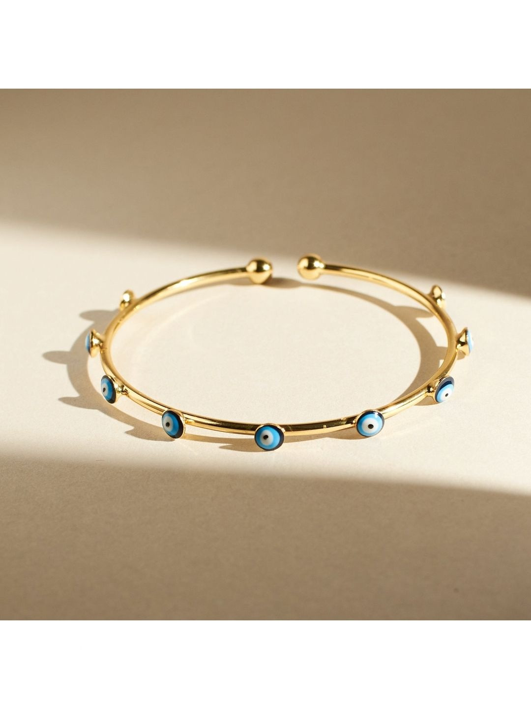 SALTY Women Gold-Plated Bangle-Style Evil Eye Traditional Bracelet