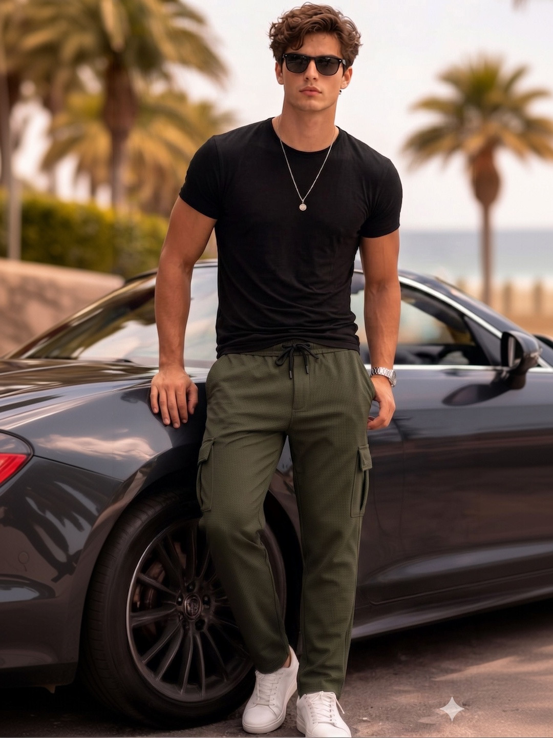 R.Code by The Roadster Life Co. Men Relaxed Easy Wash Cotton Trousers