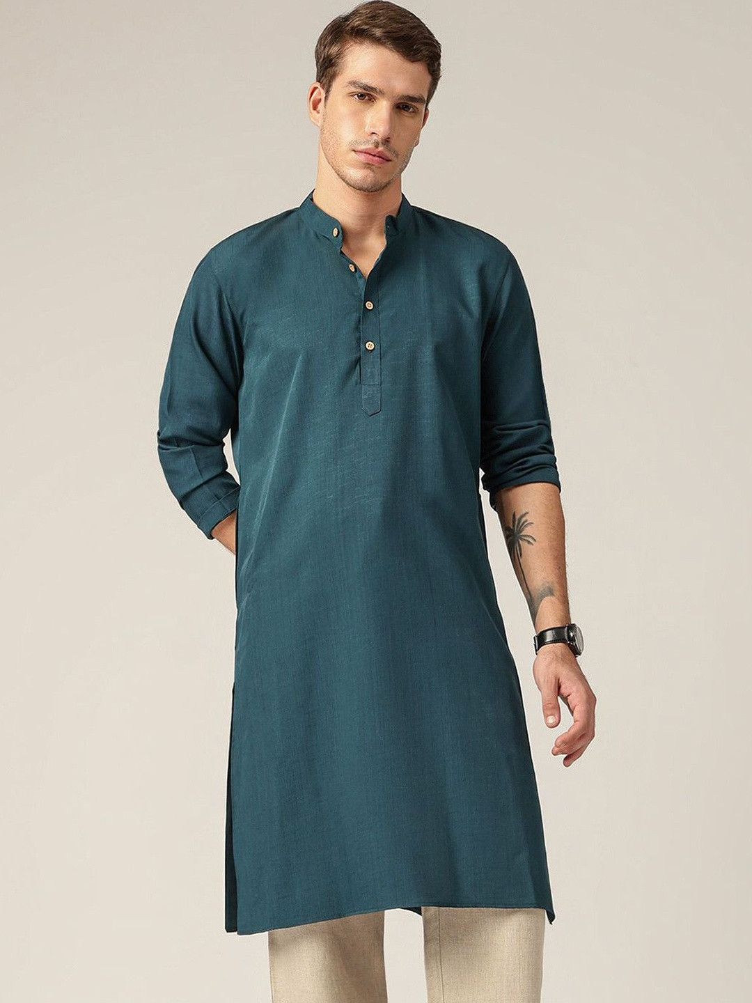 DENNISON Men Mandarin Collar Kurta