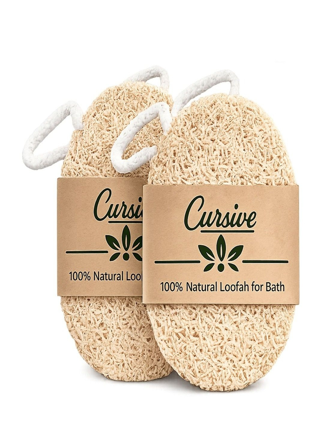 CURSIVE Set Of 2 Natural Microfibre Loofah For Deep Cleansing