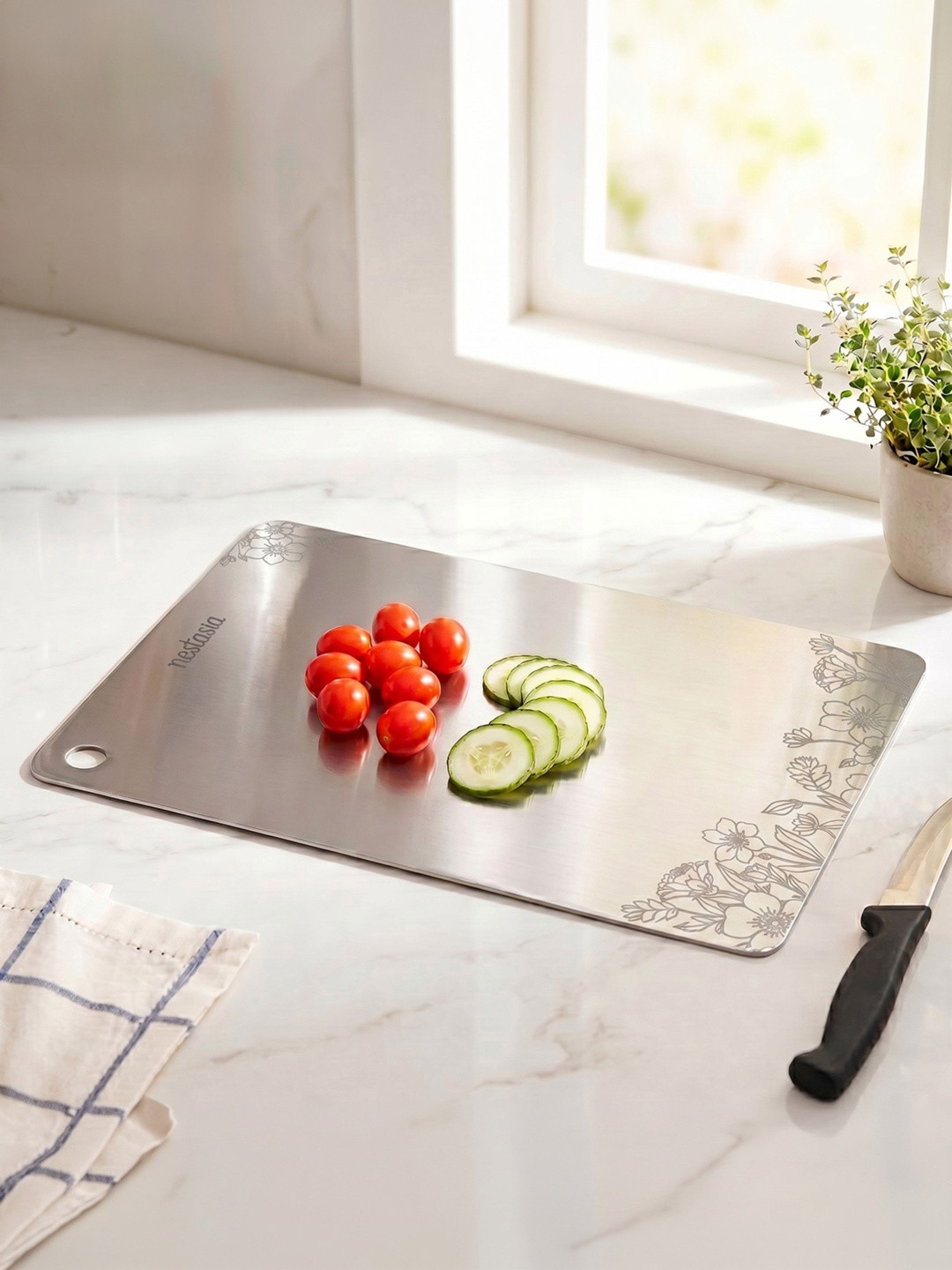 Nestasia Engraved Stainless Steel Chopping Board