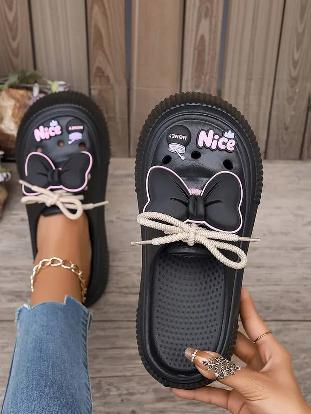 CORSICA Embellished Platform Mules with Bows