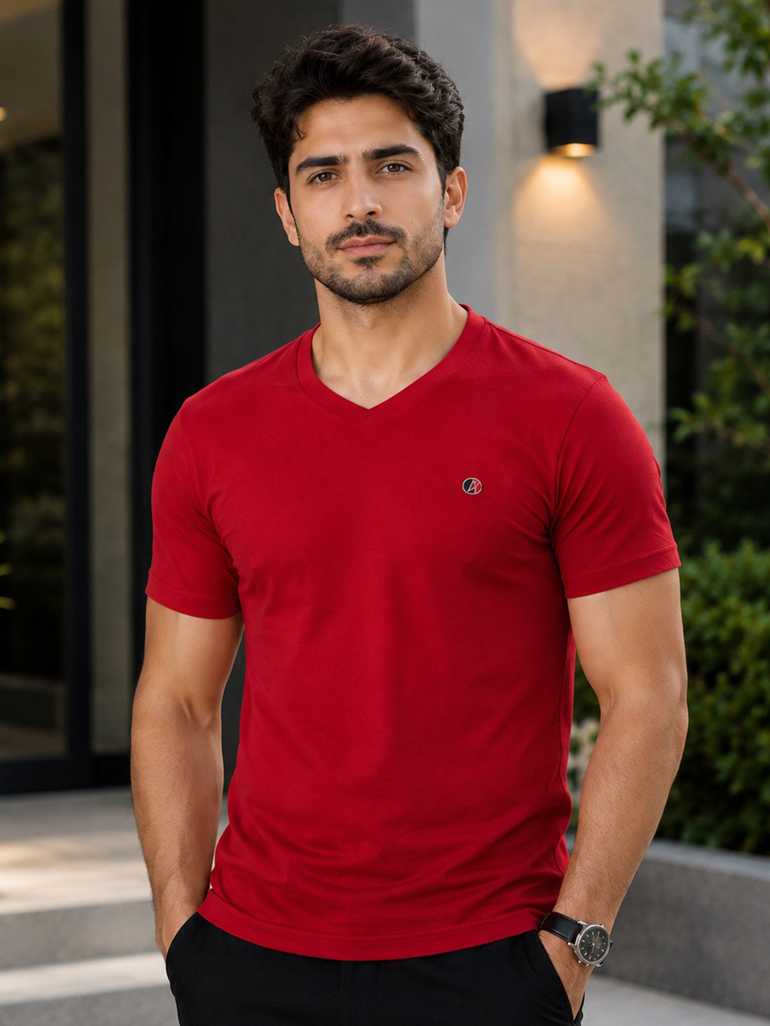 OCCULT V-Neck Pure Cotton T-shirt