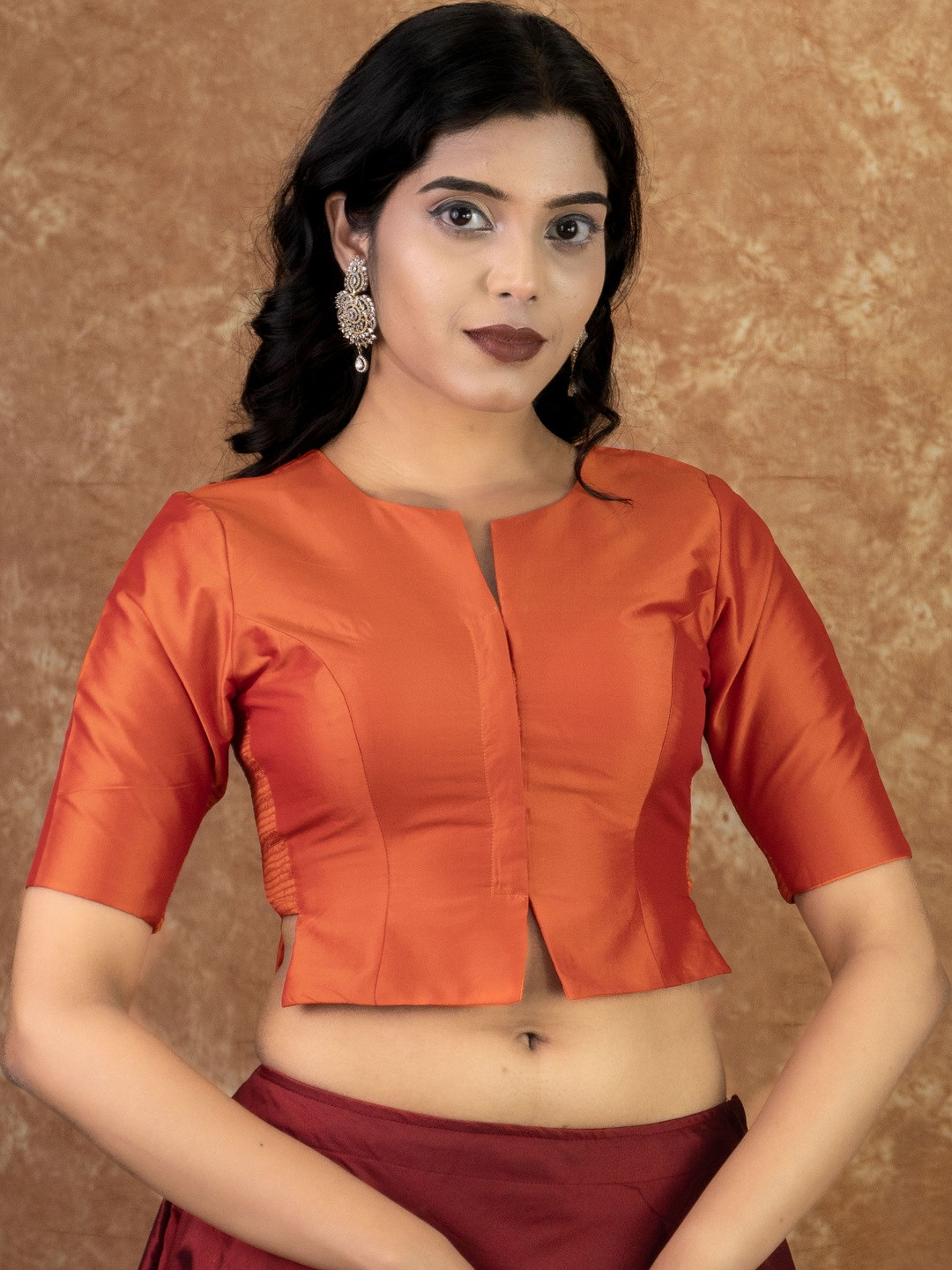 FIGURES DESIGNER V-Neck Short Sleeves Saree Blouse
