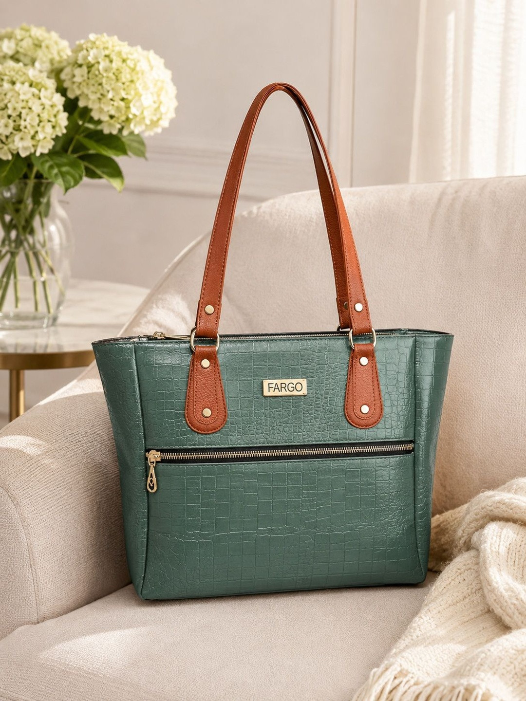 FARGO Textured Shopper 16 Inch Laptop Tote Bag