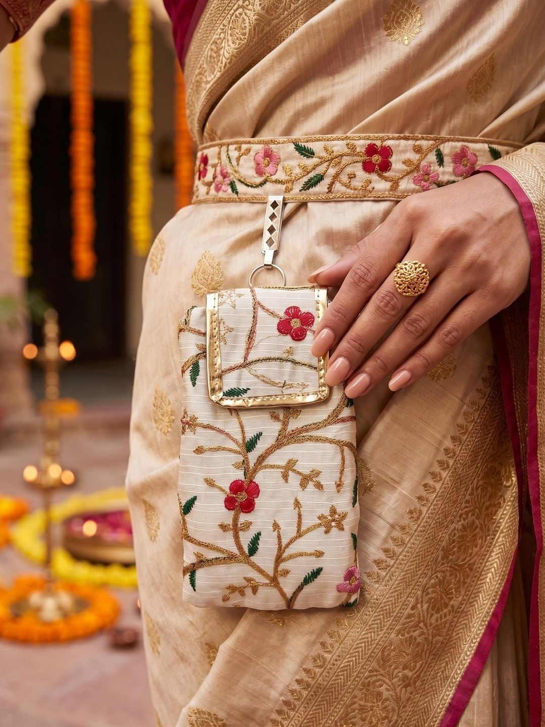 SZN Embroidered Purse Clutch