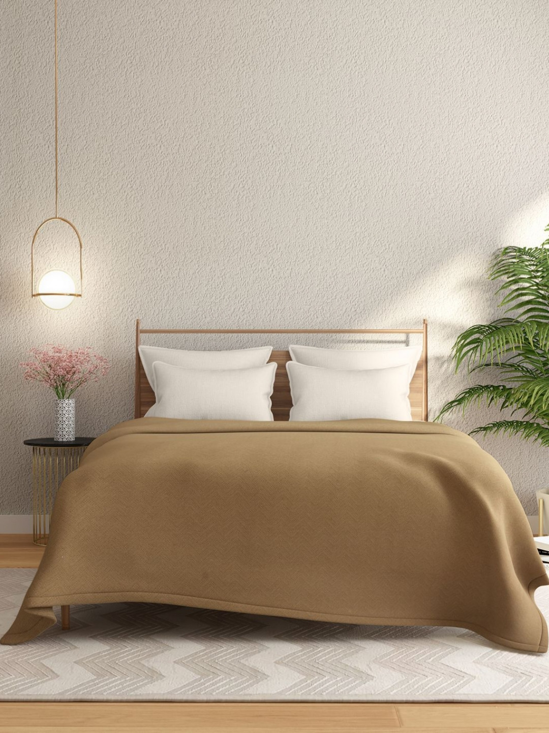Portico Feather Hug Brown AC Room 150 GSM Microfibre Cotton Double Bed Dohar