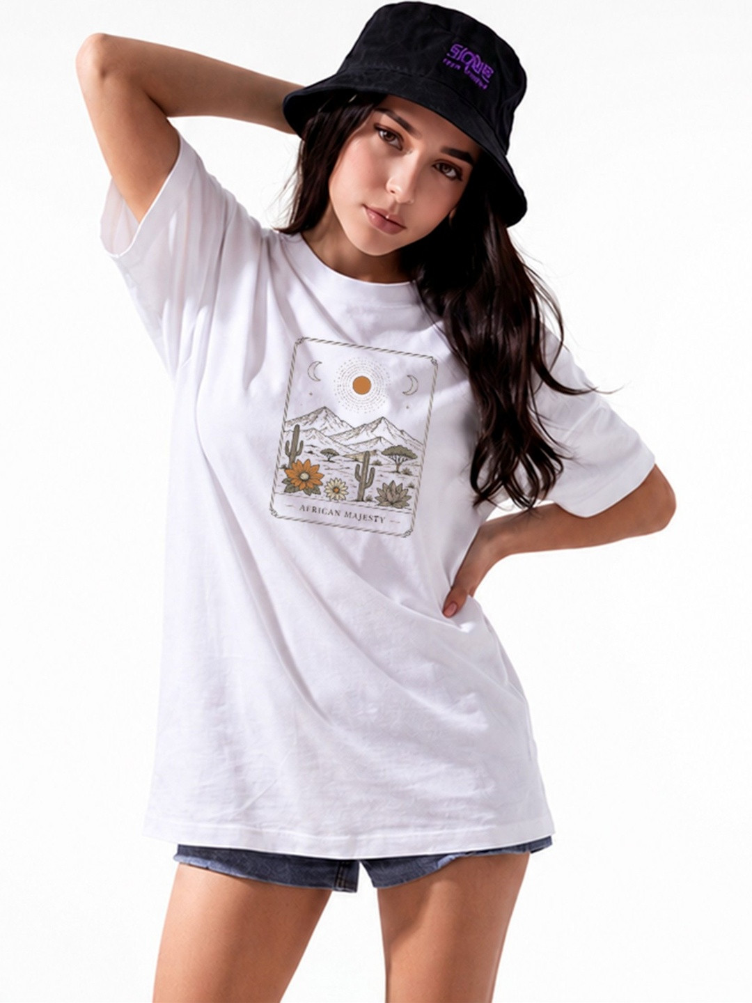 Roadster Women Printed Organic Cotton Blend T-shirt