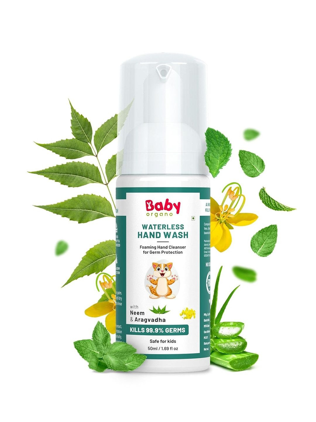 BABYORGANO Waterless Handwash With Neem & Tulsi Extract - 50 ml